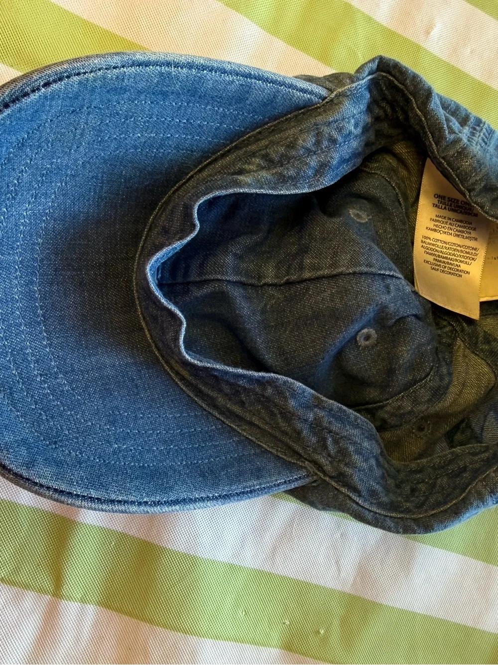 Polo Ralph Lauren denim baseball cap multicolor pony HTF EUC